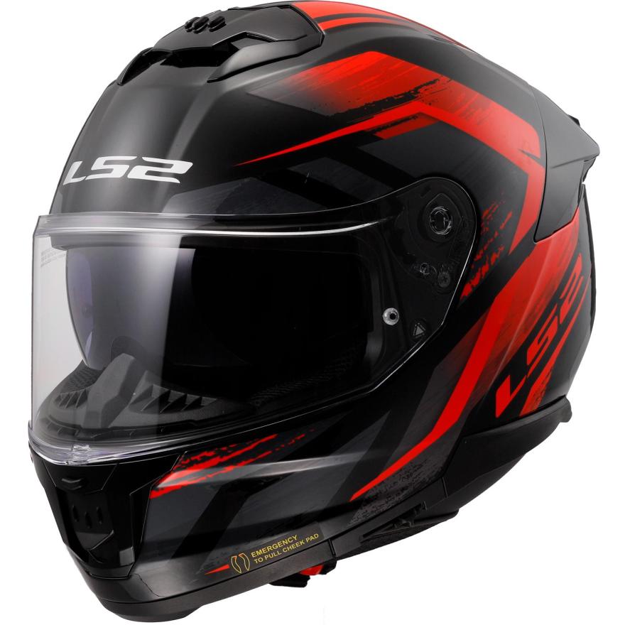 Casque LS2 FF808 Stream II Fury — coloris rouge, coque KPA, homologué ECE 22.06