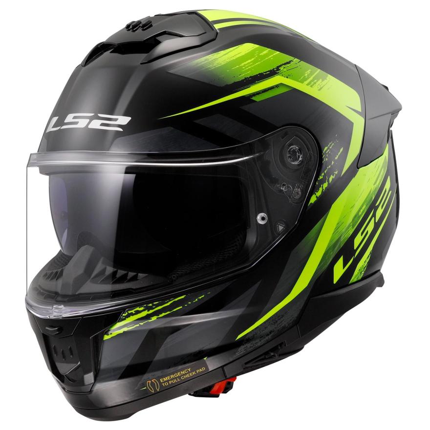 Casque intégral LS2 FF808 Stream II Fury — coloris jaune ECE 22.06