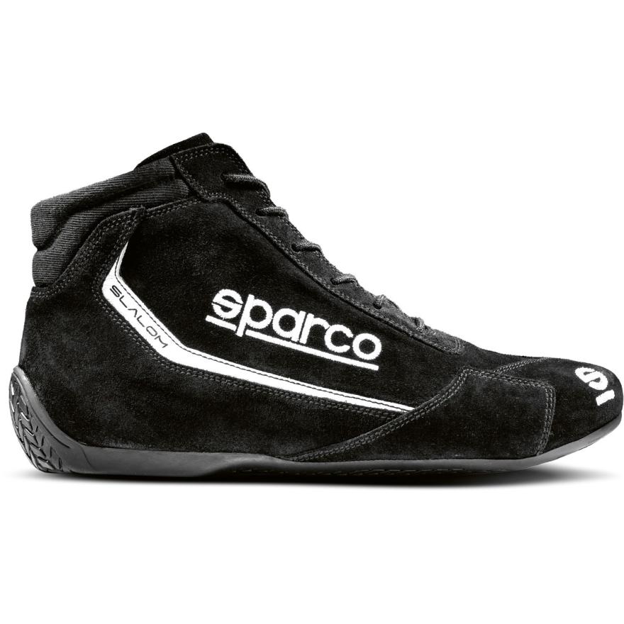 Chaussure pilote Sparco Slalom noir – laçage haut daim semelle anti-carburant circuit karting