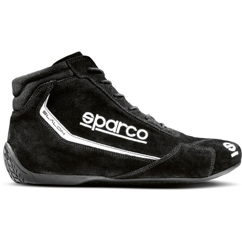 Chaussure pilote Sparco Slalom noir – laçage haut daim semelle anti-carburant circuit karting
