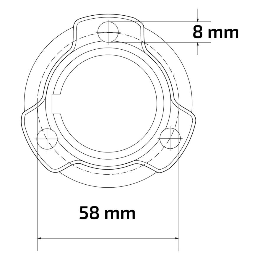 Moyeu avant 25 mm karting — vue de profil, compatible axe standard 25mm