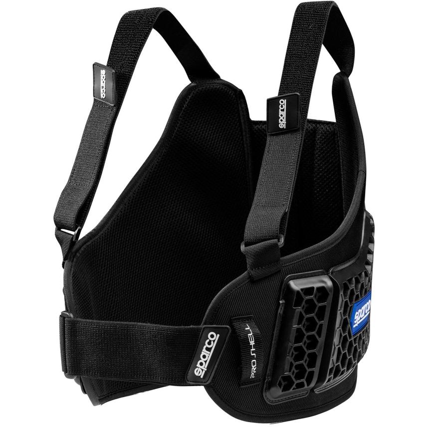 Gilet protège-côtes Sparco Pro Shell noir – protection karting ajustable coques 3D
