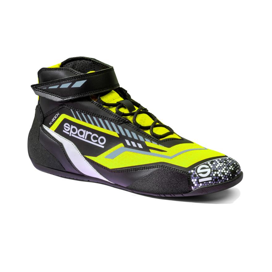 Chaussures karting Sparco K-Rock noir jaune fluo – bottines kart mesh 3D